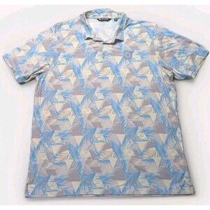 Travis Mathew Men's XXL Golf Polo Shirt Geometric Floral Print Prairie View Club